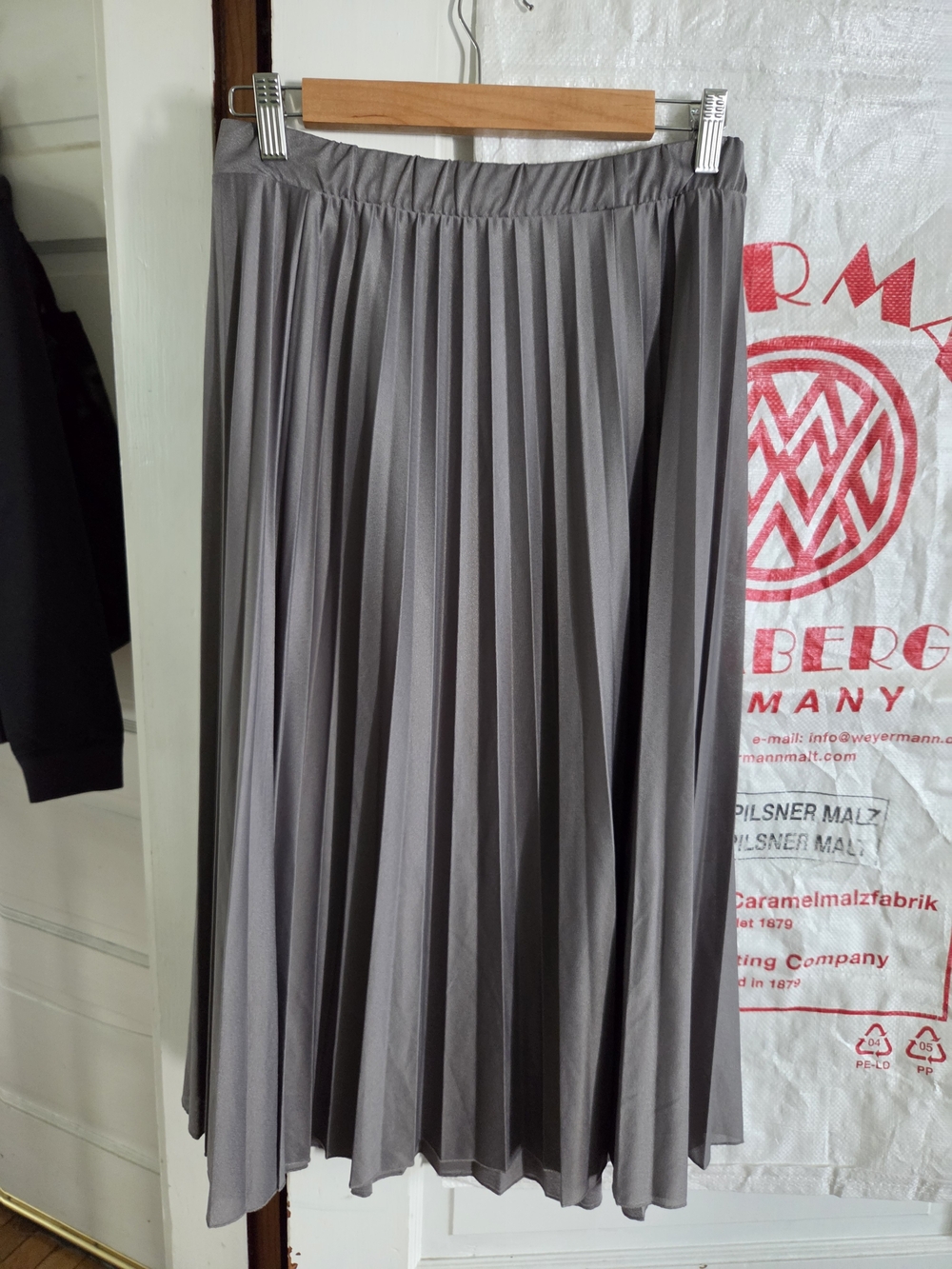 Asos Pleated Grey Midi Skirt